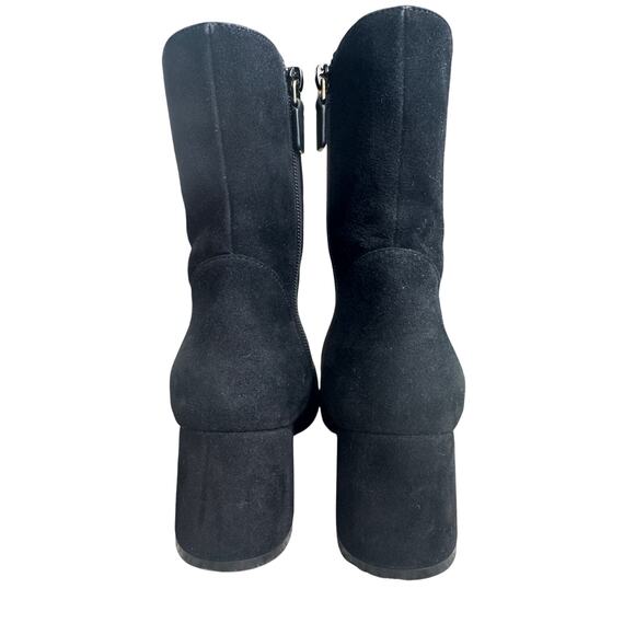 Stuart Wietzman Black Suede Flareblock 60 Zip Bootie EUC - Picture 4 of 11